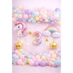 Bkmc Party Unicorn Gökkuşağı Pastel Doğum Günü Balon Seti Zincir Yaş Balonlu Parti Süsleme Seti Süsü - Çok Renkli - 3 YAŞ