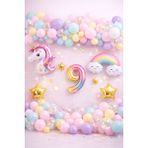 Bkmc Party Unicorn Gökkuşağı Pastel Doğum Günü Balon Seti Zincir Yaş Balonlu Parti Süsleme Seti Süsü - Çok Renkli - 9 YAŞ