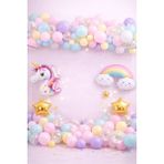 Bkmc Party Unicorn Gökkuşağı Pastel Doğum Günü Balon Seti Zincir Yaş Balonlu Parti Süsleme Seti Süsü - Çok Renkli - YAŞSIZ