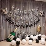 Bkmc Şampanya ve Kadehli Yetişkin Doğum Günü Alfabe Balonlar