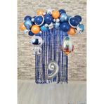 Bkmc Uzay Konsept Doğum Günü Yaş Balonlu Astroketli Balon Zinciri Seti Uzay Gezegen Doğum Günü Partisüsü - 5 Yaş