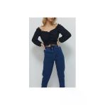 Bkmc V Yaka Gipeli Crop Bluz Siyah