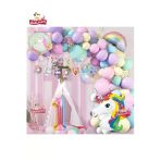Bkmc Yaş Karakterli Unicorn Temalı Iyi Ki Doğdun Makaron Balon Doğum Günü Parti Kutlama Seti