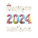 Bkmc Yeni Yıl/Yılbaşı 2024 Folyo Balon