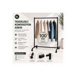 bL CONCEPT konfeksiyon Askısı Ayaklı Askılık Sabit Eteklik Tekerlekli Stant Eşek Elbise Askılığı Metal Askılık