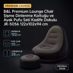B&L Premium Lounge Chair Şişme Dinlenme Koltuğu Ve Ayak Pufu Seti Kadife Dokulu Jr-5056 122X102x94 Cm