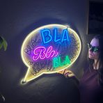 Bla Bla Neon Metal Duvar İşareti - Metin kabarcık Neon, Led Neon Tabela, Neon Tabela Hediyeleri, Neon Işıklar, Pub Neon Tabela, Neon Bar Tabelası, Flama Neon Tabela (Uzaktan Kumandalı)