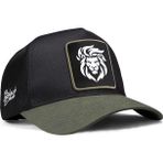 Black Börk V1 Aslan Logolu Haki-Siyah Trucker Şapka