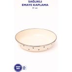Black Cupid Emaye Bowl Tabağı - Bowl Kase - Salata Kasesi - Sunum Kasesi 21CM - 1 lt