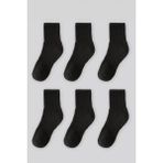 Black Deer 6 Çift Tenis Çorabı Erkek ,kadın Unisex Kolej Çorabı - 36 - 40 - Siyah