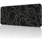 Black Deer 8 Farklı Model Dikişli Kenar 90X40 cm Dijital Oyuncu Gaming Mouse Pad ( Siyah Typography) - Siyah - Beyaz