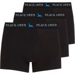 Black Deer Exclusive 3 Adet Erkek Pamuklu Esnek Boxer Siyah - 2XL