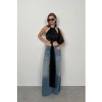 Black Fashion Önden Bağlamalı Siyah Saten Bluz