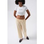 Black Fashion Paça Şerit Detay Çizgili Sarı Pantolon