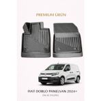 Black Gold Fiat Doblo 2024+ Panelvan ( Ön Iki ) ile Uyumlu 3D Oto Paspas Premium - Siyah