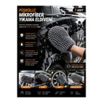 Black Gold Püsküllü Mikrofiber Araç Yıkama Eldiveni Çizmez Süper Emici Oto Detay Temizlik Eldiveni Gri 1 Adet