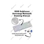 Black Gradiant Rgb Kablosuz Hotswap Mekanik Gaming Klavye Oyuncu Klavye beyaz