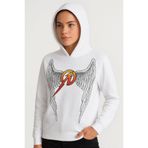 BLACK MODBLACK Metallica İki İplik Kapüşonlu Ön Ve Arka Baskılı Hoodie - Beyaz