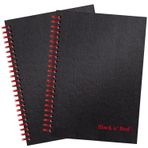 Black n' Red İş Defterleri, 2'li Paket, Sert Kapaklı, Çift Telli, 70 Yaprak, 8-1/4" x 5-1/4", Siyah (400163208)