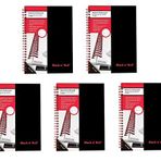 Black n' Red Twin Spiral Sert Kapaklı Defter, Orta, Siyah/Kırmızı, 70 Çizgili Sayfa, 5'li Paket (L67000)