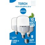 Black Neon Led 20W Torch Tasarruflu Mega Boy Ampul Ampul 6500K Beyaz Işık 5'li Paket 15122022