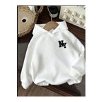 BLACK NİCE BEYAZ RENK NY Baskılı Kız/Erkek Çocuk Kapüşonlu Sweatshirt (YENİ ÜRÜN)