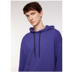 Black On Black B3WM-SWT88 Kapüşon Yaka Baskılı Mavi - Mor Erkek Sweatshirt