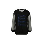 Black On Black Baskılı Bisiklet Yaka Uzun Kollu Loose Fit T-Shirt, S, 5003025372, Siyah, Kadın