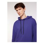 Black On Black Kapüşon Yaka Baskılı Mavi - Mor Sweatshırt, M, 5003023901, Mavi - Mor, erkek
