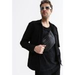 Black On Black Loose Fit Gömlek Yaka Düz Siyah Erkek Gömlek E-Malıse - XL