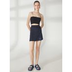 Black On Black Normal Bel Antrasit Kadın Yıkamalı Mini Etek K-JOVANA