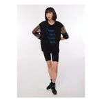 Black On Black Siyah Baskılı Kadın Bisiklet Yaka Uzun Kollu Loose Fit T-Shirt B3WL-TST32