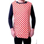 Black Pepper Garsonlar, Catering, Çamaşırhane, Temizleyiciler ve Bedenler için Üniseks Düz Tabbard Önlük: S/M - L/XL, kırmızı beyaz, L-XL