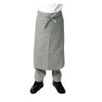 Black Pepper Polikoton Uzun Bel Önlüğü, 2 Cepli, Şefler, Garsonlar, Aşçılar, Yemek Servisi, Bar Personeli için Profesyonel Ev Mutfak Önlüğü, Kırmızı/Beyaz Kareli, One Size