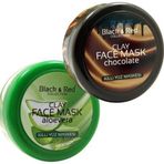 Black Red Aloe Vera Kil Yuz Maskesi 400Ml + Cikolatali Kil Maskesi 400Ml