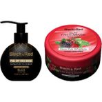 Black Red Siyah Nokt. Karşı Soyulabilir Siyah Yüz Maskesi 250 ml ve Killi Yüz Maskesi (Orman Meyveleri) 400 gr