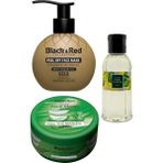 Black & Red Soyulabilir Altın Yüz Maskesi Besleyici 250 ml - Killi Yüz Maskesi Aloe Vera 400 gr