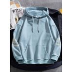 Black Sokak Bebe Mavi Kol Baskılı Oversize Erkek Sweatshirt - Bebe Mavisi