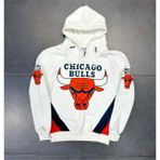 Black Sokak Beyaz Bulls Baskılı Oversize Erkek Kapuşonlu Sweatshirt - XL