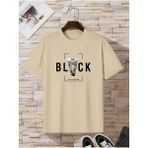 Black Sokak Blacksokak Erkek Bej Black Baskılı Oversze Bisisklet Yaka Tişört