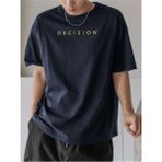 Black Sokak Blacksokak Erkek Lacivert Decision Baskılı Oversize T-Shirt