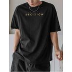 Black Sokak Blacksokak Erkek Siyah Decision Baskılı Oversize T-Shirt - M