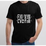 Black Sokak Blacksokak Erkek Siyah Eviliyim Yazılı Katlamalı Oversize T-Shirt - XL