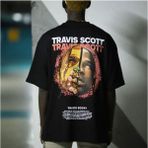Black Sokak Blacksokak Erkek Siyah Travıs Scott Baskılı Oversize Bisiklet Yaka Tshirt - M
