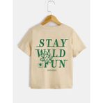 Black Sokak Blacksokak Kids Erkek Çocuk Bej Stay Wıld Fun Baskılı Tişört - 13 - 15 Yaş