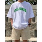 Black Sokak Erkek Beyaz Colorado Baskılı Bisiklet Yaka Tshirt