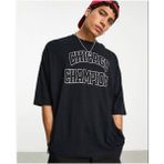Black Sokak Erkek Siyah Champion Chicago Baskılı Oversize Bisiklet Yaka Kısa Kollu T-Shirt - XL