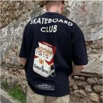 Black Sokak Erkek Siyah Gnarlbro Sırt Baskılı Oversize Bisiklet Yaka Tişört