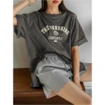 Black Sokak Kadın Antrasit The Sunshine Baskılı Bisiklet Yaka Oversize T-Shirt