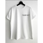Black Sokak Unisex Beyaz Ön Travıs Scott Baskılı Oversize Bisiklet Yaka Tshirt - M